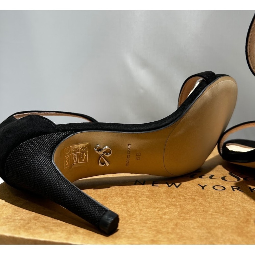 Antonia Saint NY Tina Party Stiletto Black Ultra‎ Suede, Size 10.5 - Picture 6 of 10